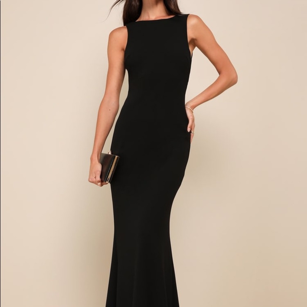 Lulu’s Black Mermaid Knot Back Dress